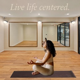 a woman doing yoga